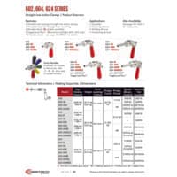 PDF preview for 602, 604, 624 Series Straight Line Action (Plunger) Clamps - Catalog Pages - EN US