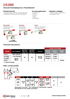 de Sta Co 215-U Horizontal Handle Hold Down Action Clamp with U-Shaped Bar and Flanged Base